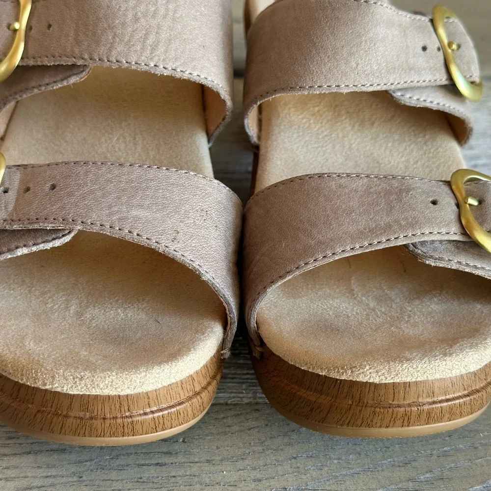 Dansko Sand Dollar Sophie Sandals Mules Comfort Platform Sz 37 - Picture 8 of 9